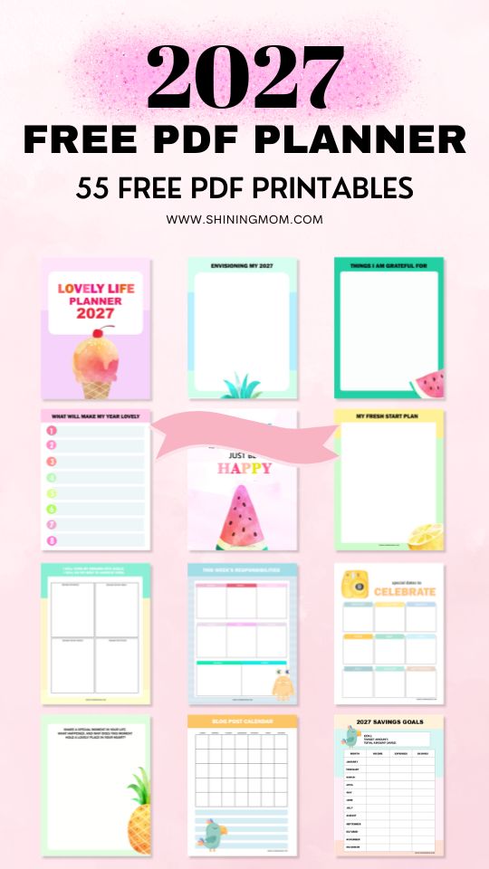2027 printable pdf planner pdf